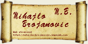 Mihajlo Brojanović vizit kartica